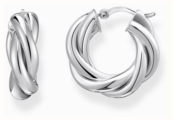 Thomas Sabo Intertwined Design Sterling Silver Hoop Earrings 20mm CR742-001-21