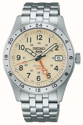 Seiko 5 Sports Field GMT Automatic (39.4mm) Desert Sand Dial / Stainless Steel Bracelet HDB002K1