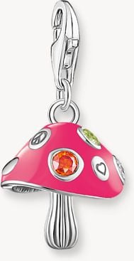 Thomas Sabo Silver Pendnant Charm Colourful Fly Agaric 2211-845-7