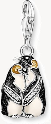 Thomas Sabo 'Love on Ice' Emperor Penguins Charm - 925 Sterling Silver, White Stones 1909-691-7