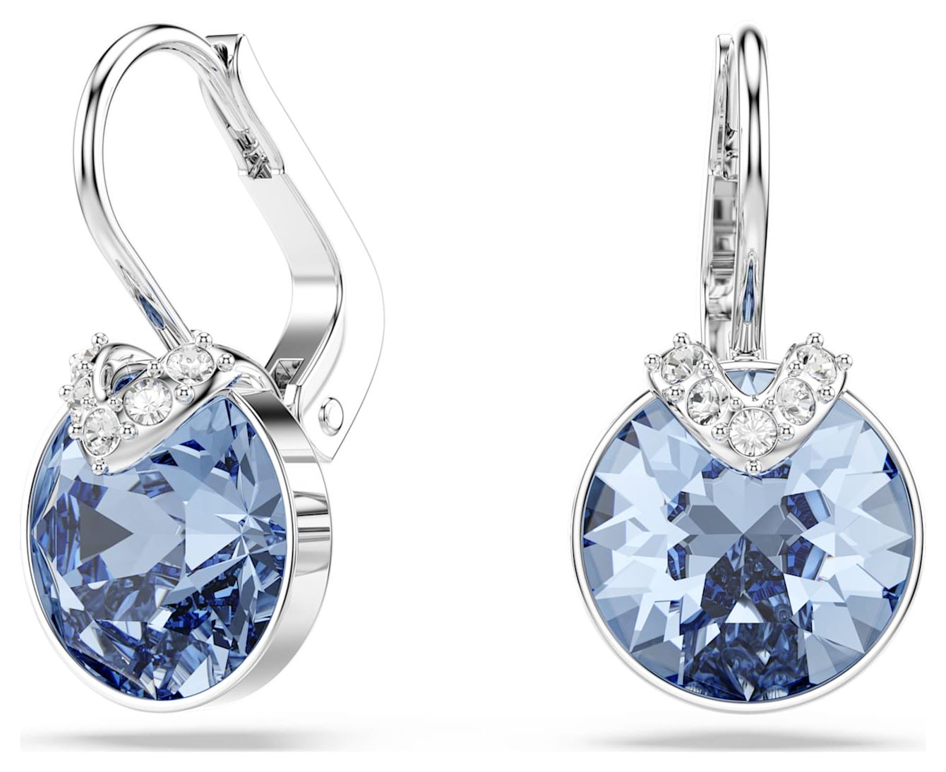 Swarovski 5734234 Bella V Drop Earrings, Round Cut, Blue, Jewellery