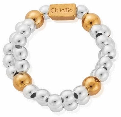 ChloBo Gold And Silver Entwined Double Ring - Medium GMR2D