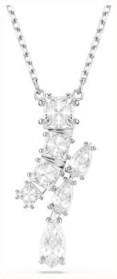 Swarovski Matrix Pendant Necklace White Crystals Rhodium Plated 5700420