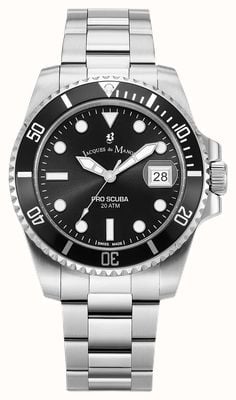 Jacques Du Manoir Pro Scuba (43mm) Black Dial / Stainless Steel Bracelet JWG02801