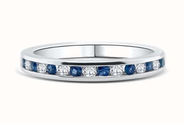 Platinum Sapphire And Diamond Band SL8514
