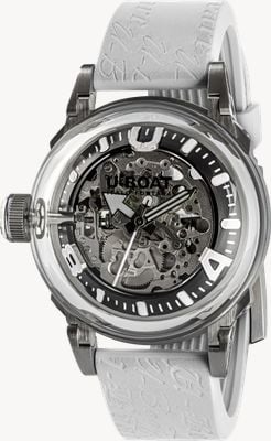 U-Boat U-65 Automatic SS (44mm) Skeleton Dial / White Silicone Strap 3346