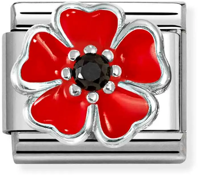 Nomination Classic Poppy Cubic Zirconia Enamel Charm 330321/19