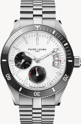 Favre Leuba Deep Raider Power-Reserve Automatic (40mm) Matte White Dial / Stainless Steel Bracelet Watch 00.20310.109.13.200