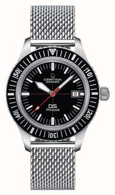 Certina | DS PH200M | Stainless Mesh Bracelet | Black Dial | C0364071105000