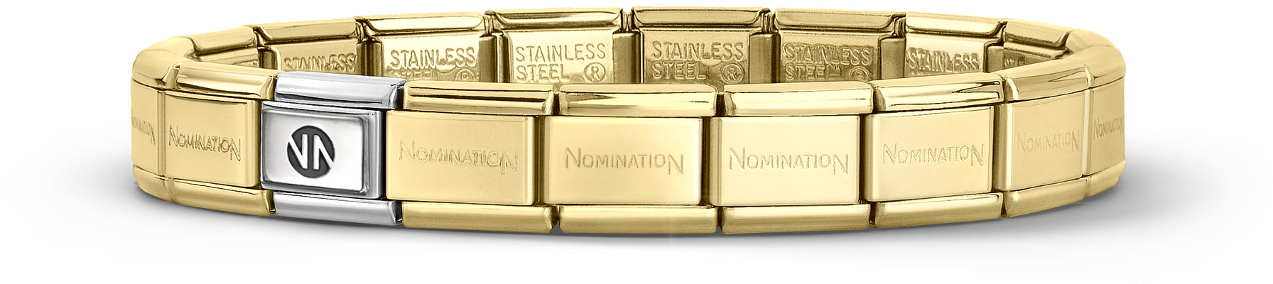 Nomination COMPOSABLE Classic Starter Bracelet in Golden PVD - (14 links) 030001/SI/008-14