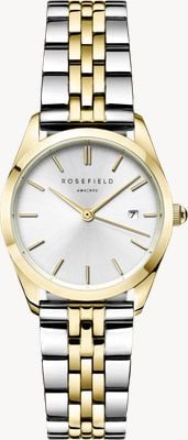 Rosefield Ace XS (29mm) Silver Dial / Two-Tone Stainless Steel Bracelet ASDSSG-A16