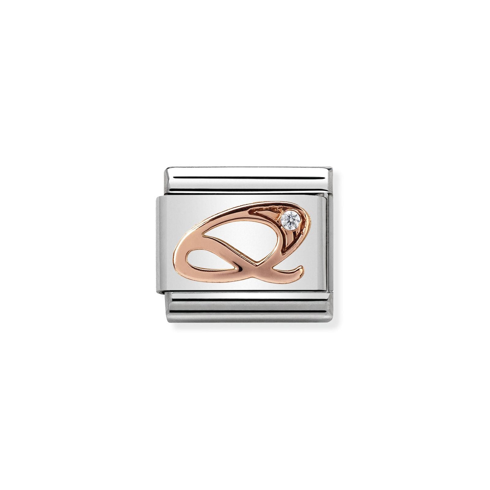 Nomination 430310/17 Classic Letter Q 9ct Rose Gold & Steel Jewellery