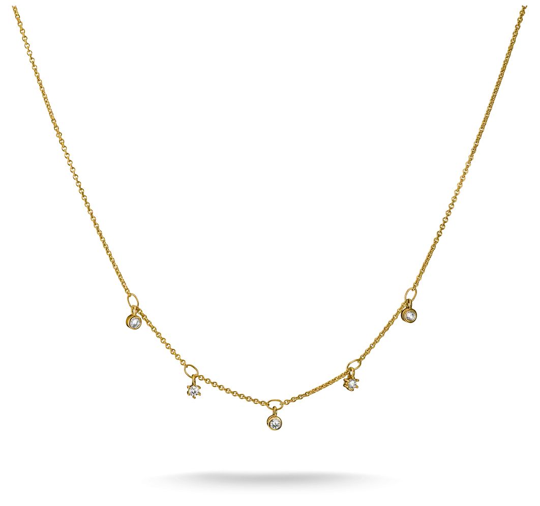 Thomas Sabo KE2071-M01-14-L45V Gold Plated Chain with white Jewellery