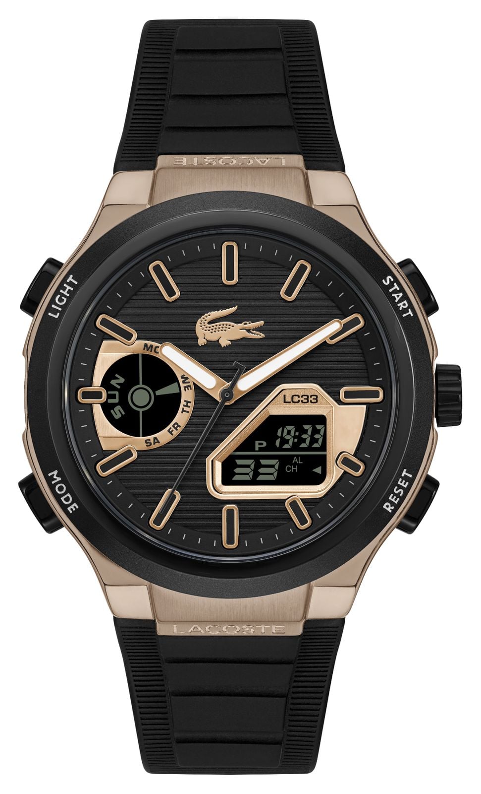 Lacoste 2011517 Bronze And Black Silicone Strap LC33 Watch