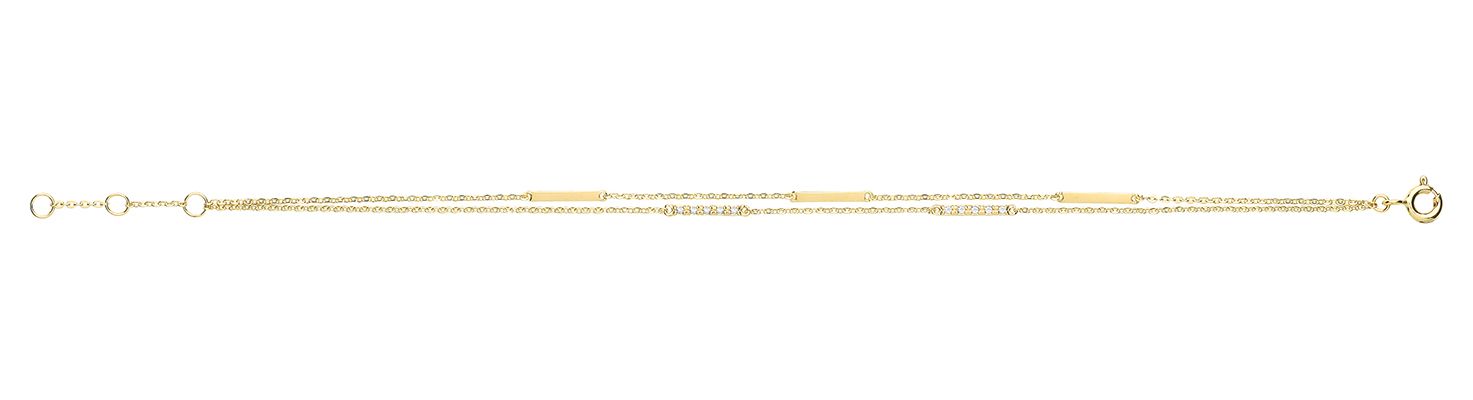 Treasure House BR638 Women's 9ct Yellow Gold Multi Bar Jewellery