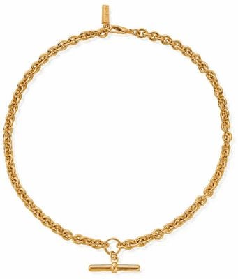 ChloBo Anchor Chain T-Bar Gold-Plated Necklace CC-G-NE-24-S1
