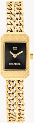 Tommy Hilfiger Sarah (16mm) Black Dial / Gold PVD Stainless Steel Bracelet 1782842