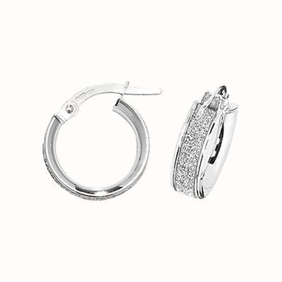 James Moore TH 9k White Gold Hoop Earrings 10 mm ER1023W-10