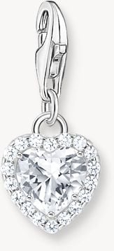 Thomas Sabo Silver White Heart Charm Pendant 2202-051-14