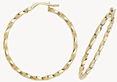 Treasure House 9k Yellow Gold Hoop Earrings 30 mm ER1008-30