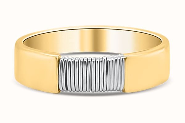 9ct Yellow Gold And White Gold Wire Ring J97215