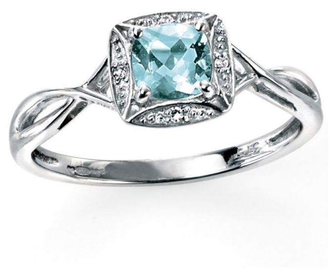 Elements Gold GR327T W/g Diamond Aqua Twist Ring Size O Jewellery