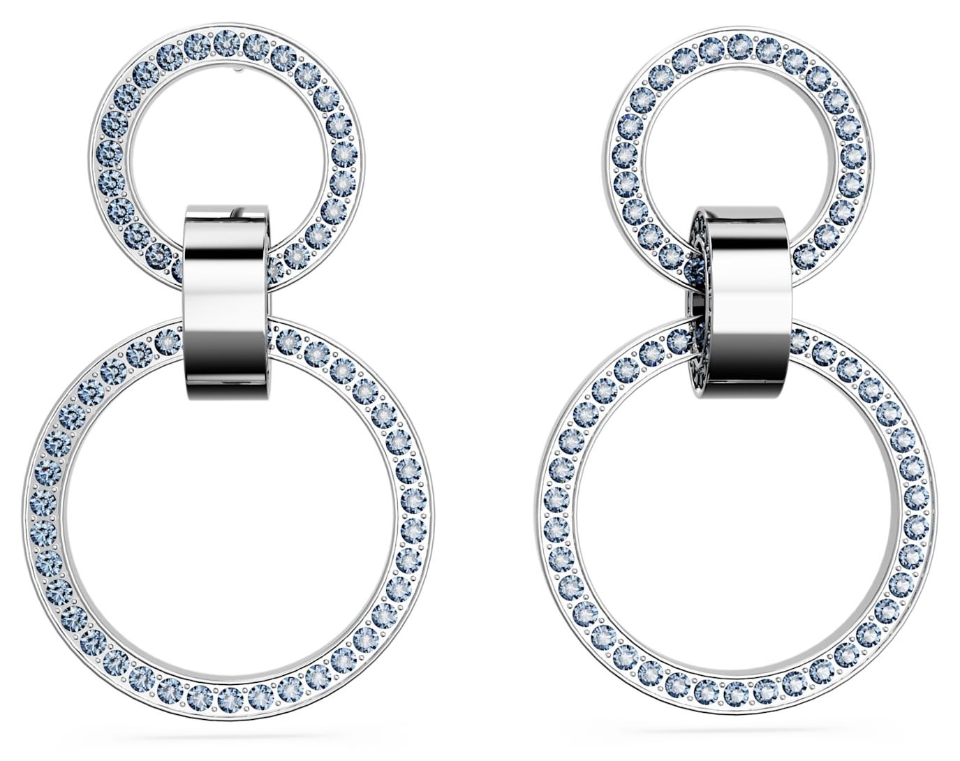 Swarovski 5663503 Hollow Hoop Stud Earrings Rhodium Plated Jewellery