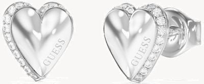 Guess By Your Side Silver Heart stud earrings UBE06092RH