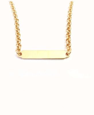 Burren Jewellery 18k Gold Plate Necklace With Rectangle Plate And Medium Belcher Chain N0959