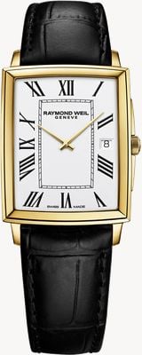 Raymond Weil Toccata Square Quartz (29mm) White Dial / Black Leather Strap 5425-PC-00300