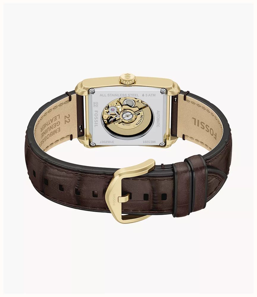 Fossil Carraway 30 mm Automatic Brown Croco Leather Watch ME3281 - alternate view 4