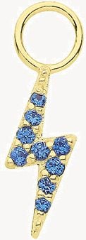 Treasure House 9ct Yellow Gold Blue Cubic Zirconia Lightning Bolt Earring Charm EPN0014S