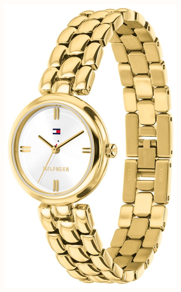 Tommy Hilfiger Annie White Dial Gold Plated Bracelet Watch 1782928 - alternate view 2