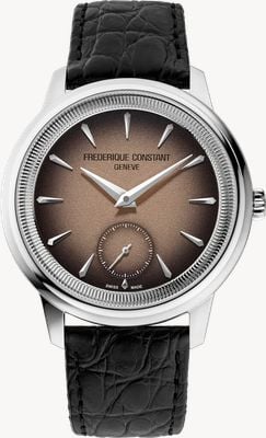 Frederique Constant Classics Moneta Handwinding Limited Edition (38.5mm) Grained Salmon-Black Dial / Black Leather Strap FC-435BBL3S6
