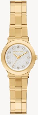 Michael Kors Billie Crystal (26mm) White Dial / Gold PVD Stainless Steel Bracelet MK7567