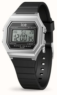 Ice-Watch ICE Digit Retro Black Silver (32mm) Black Digital Dial / Black Silicone Strap 022063