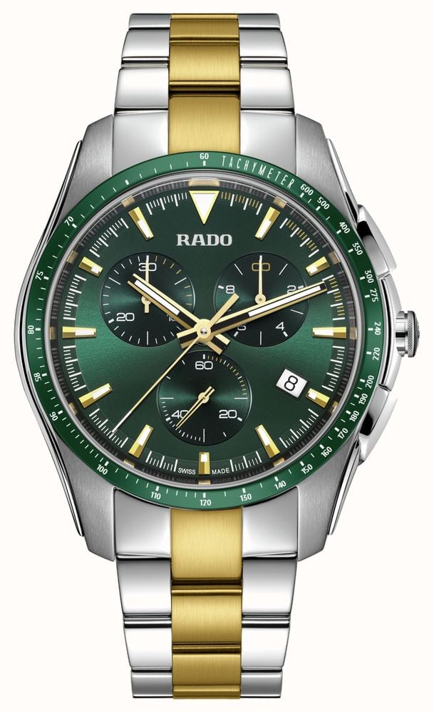 RADO HyperChrome Chronograph 44.9mm Green Dial Two Tone Stainless Steel Bracelet R32259323