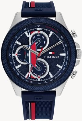 Tommy Hilfiger Men's Clark (46mm) Blue Dial / Blue Silicone Strap 1792083