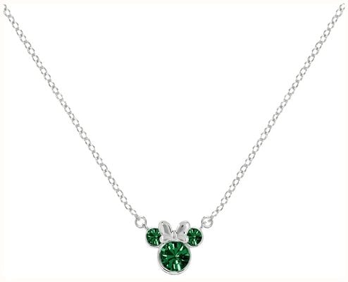 Disney Mickey & Minnie Sterling Silver 16" Mouse May Emerald Zirconia Necklace N905424SMAYL-16.PH