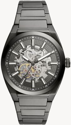 Fossil Men's Everett | Transparent Dial | Grey Stainless Steel Bracelet ME3206