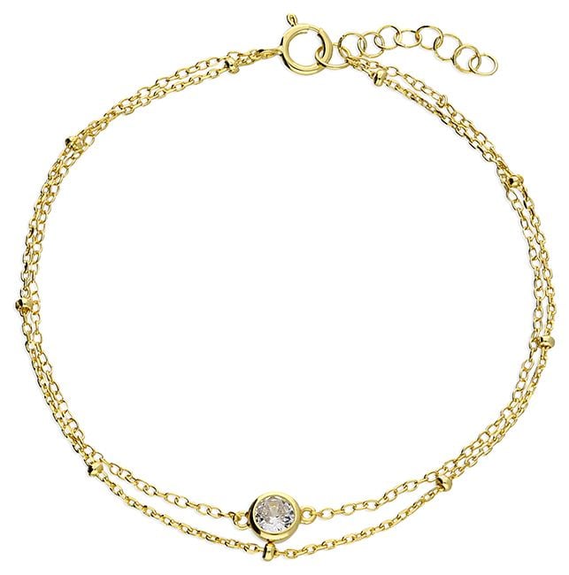 James Moore & Co H5100/Y Silver Bracelet Single Cz Chain Jewellery