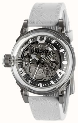 U-Boat U-65 Automatic SS (44mm) Skeleton Dial / White Silicone Strap 3346