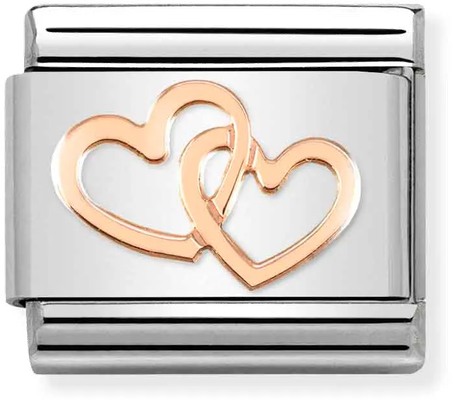 Nomination Classic Intertwined Hearts Rose Gold Charm 430104/41