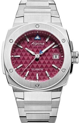 Alpina Alpiner Extreme Solameter (37.5mm) Burgundy Triangle Pattern Dial / Stainless Steel Bracelet AL-140BRG3AE6B