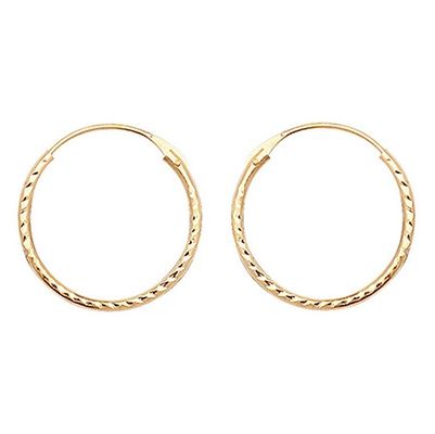 James Moore TH ES317 9k Yellow Gold 10 mm Hinged Sleepers Jewellery