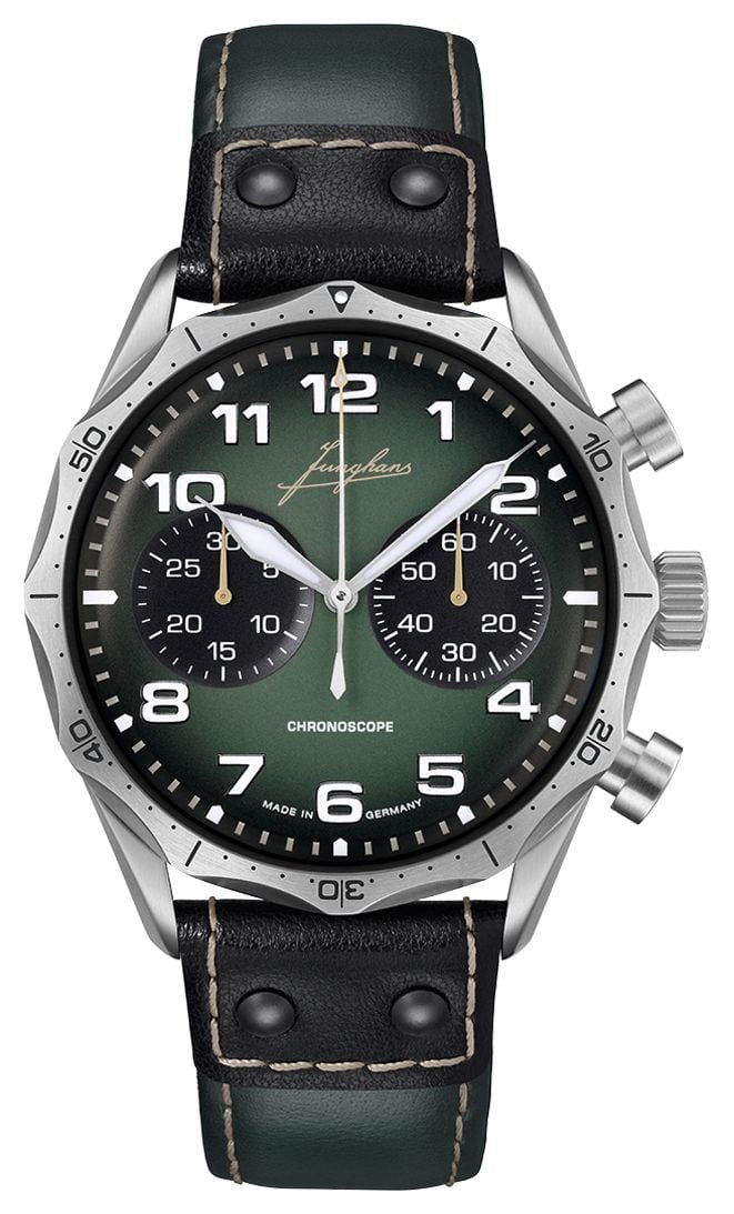 Junghans 27/3492.00 Pilot Chronoscope (43.3mm) Green Dial / Watch