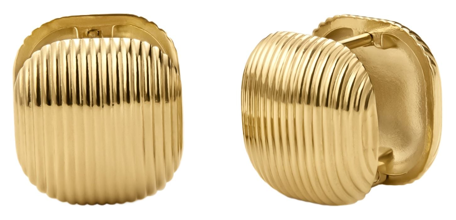 D.LOUISE SKE-054 Statement Squares Earrings Gold Plated Jewellery