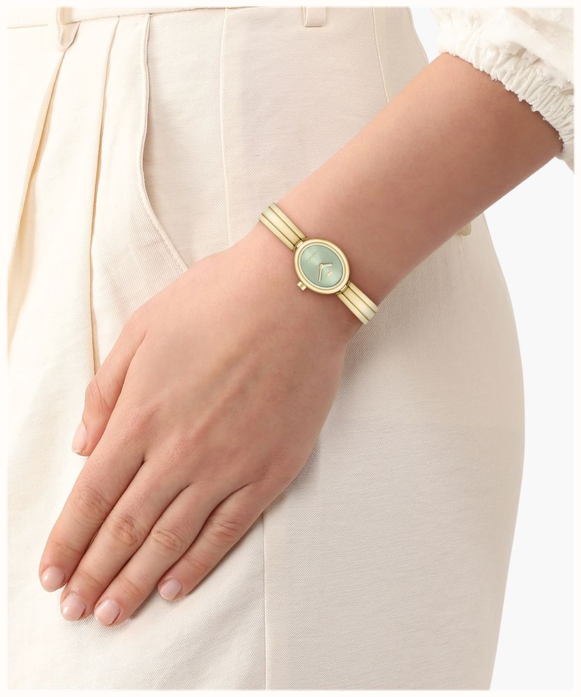 Lacoste Suzanne Quartz (18.5mm) Mint Green Sunray Dial / Gold PVD Stainless Steel Bracelet 2001531 - alternate view 4