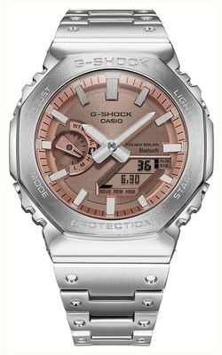 Casio G-Shock Full Metal 2100 Series Bluetooth Solar (44.4mm) Rose-Gold Dial / Stainless Steel Bracelet GM-B2100AD-5AER