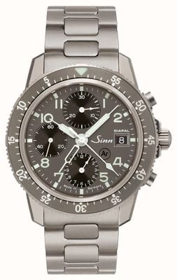 Sinn 103 Ti DIAPAL Chronograph (41mm) Anthracite Electroplated Dial / Bead-Blasted Titanium Bracelet 103.078-HLINK